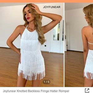 Shein-Fringe Halter Romper
